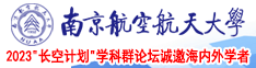 大几把插入女小靴靴视频在线观看免费南京航空航天大学2023“长空计划”学科群论坛诚邀海内外学者